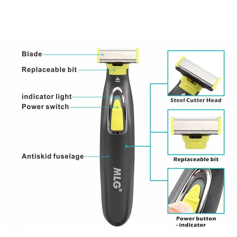 USB Rechargeable Washable Electric Mens Shaving Beard Razor Body Trimmer Shaving Machine Hair Portable Hair Face Cleaning 241115