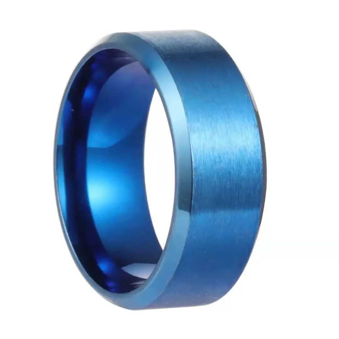 Simple stainless steel ring titanium punk fashionable personality metal beveled polished ring suitable for womens parties W250111