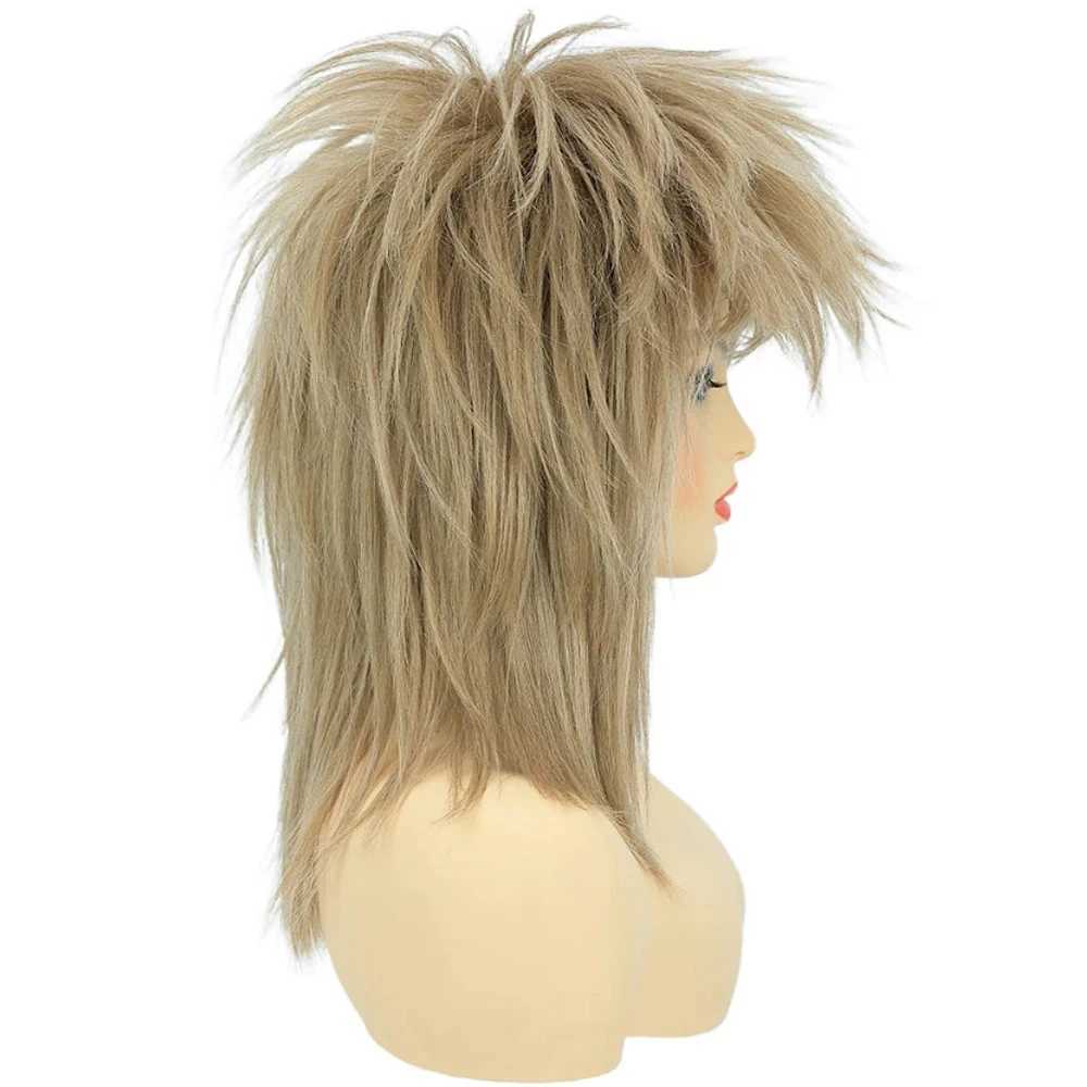 HAIRJOY Synthetic Hair 80s Tina Diva Costume Wig for Women Blonde Rocker Mullet Wigs Glam Punk Rock Cosplay WigXJ241116