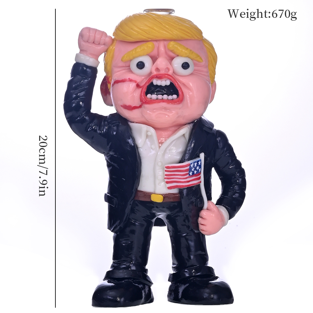 7.9in,Colored Polymer Clay Glass Pipe,Handmade Kneading 3D Cute Trump Bong,US Presidential Election,Borosilicate Glass Hookah,Glass Water Pipe,Smoking