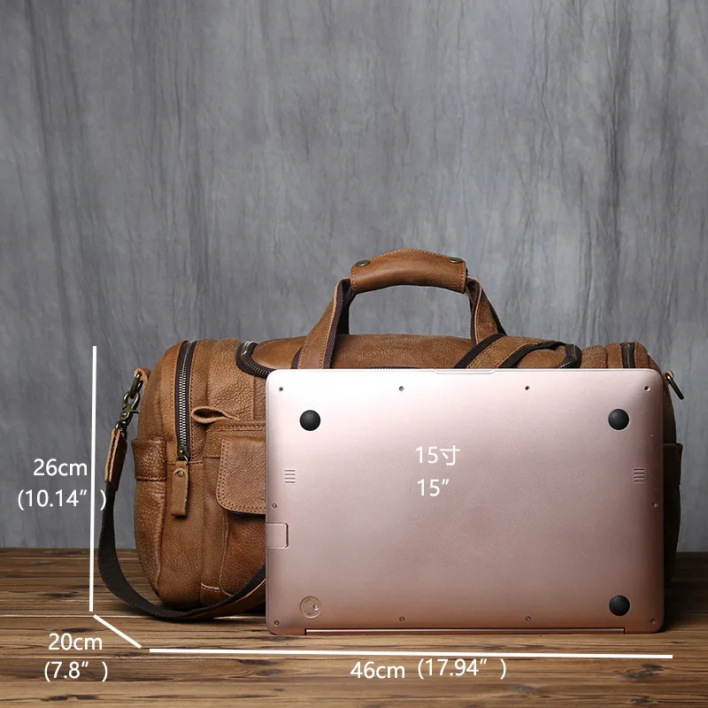 NZPJ vintage mens handbag leather travel bag top denim large capacity single shoulder messenger bag casual laptop 241115