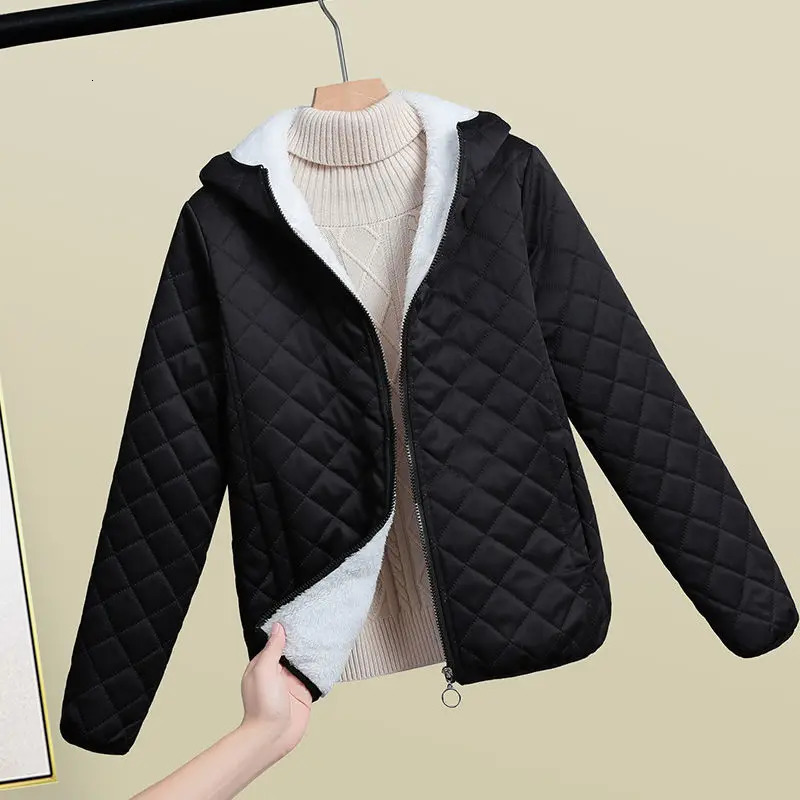 2023 Autumn Winter Women Cotton Jacket Thin light Short Parkas Fleece thicken Warm Female Padded Casual Outwear 241108
