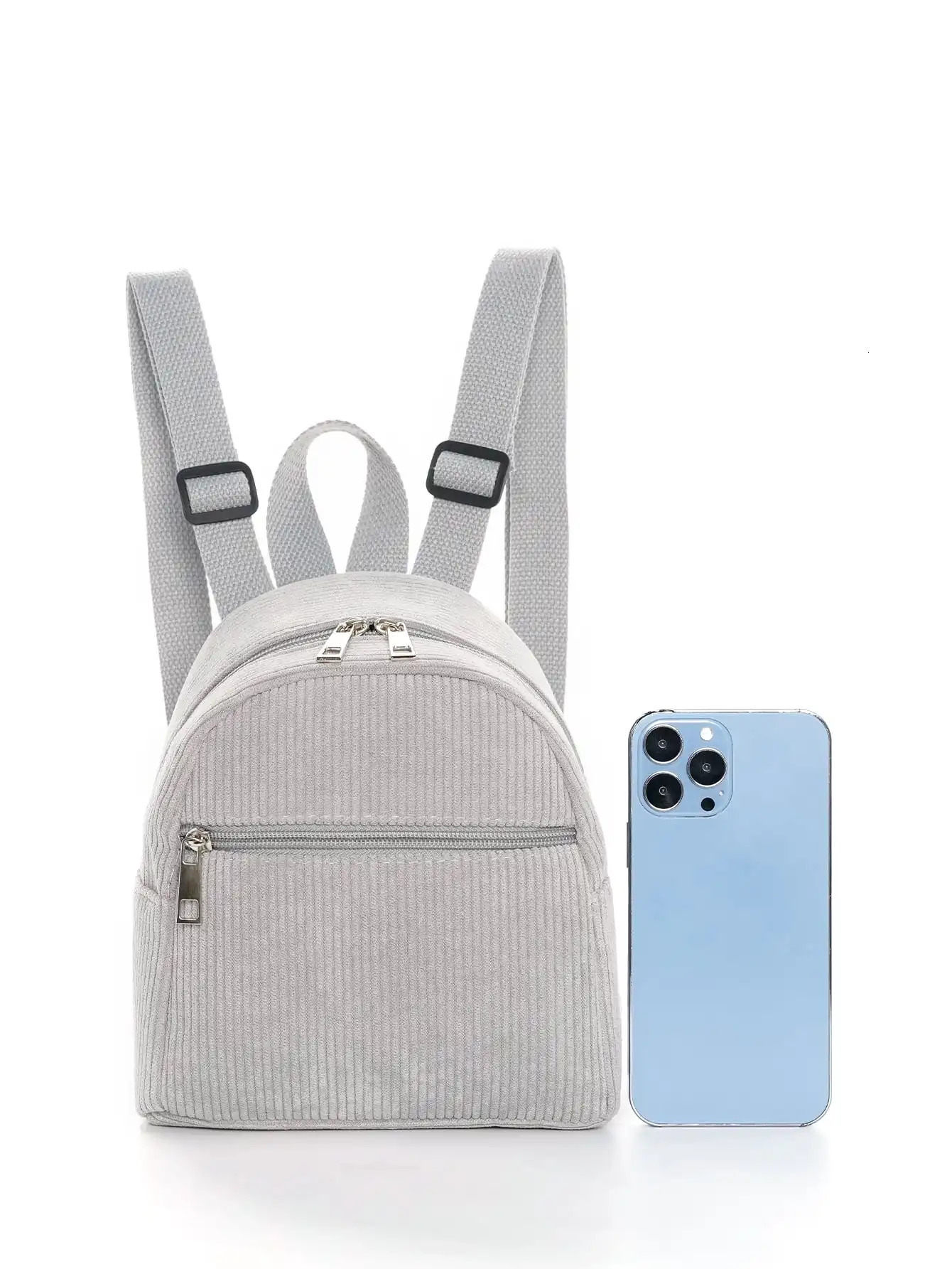 Girls Boys Solid Color Corduroy Adjustable Kids Backpack Kids School Bag For Outdoor Travel School 241115