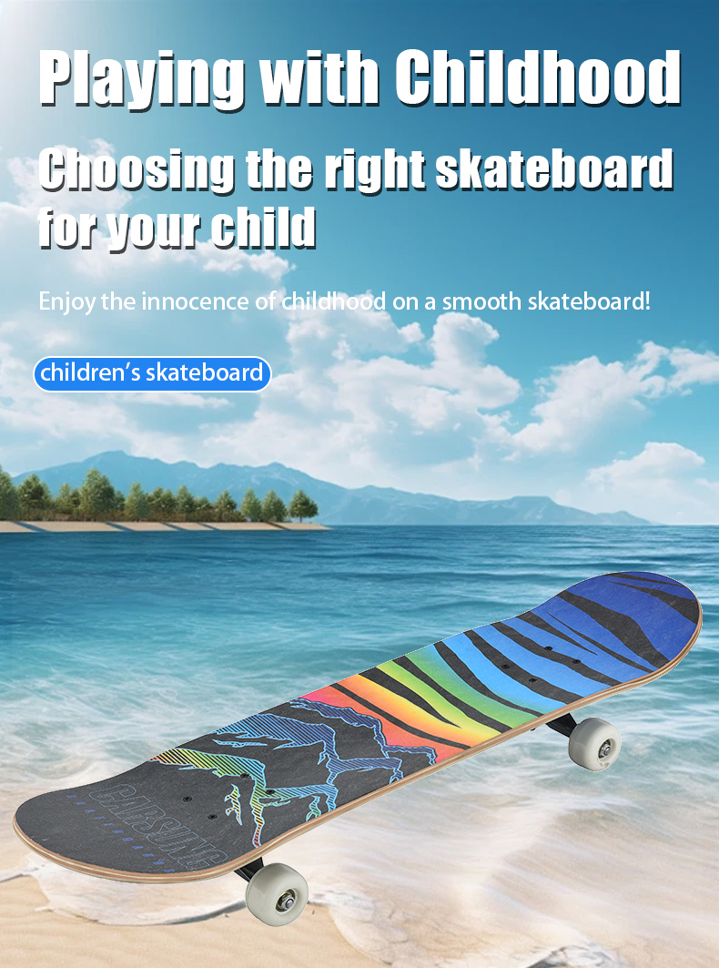 Children's four-wheeled skateboard maple double-warp board beginner scooter teenage skateboards