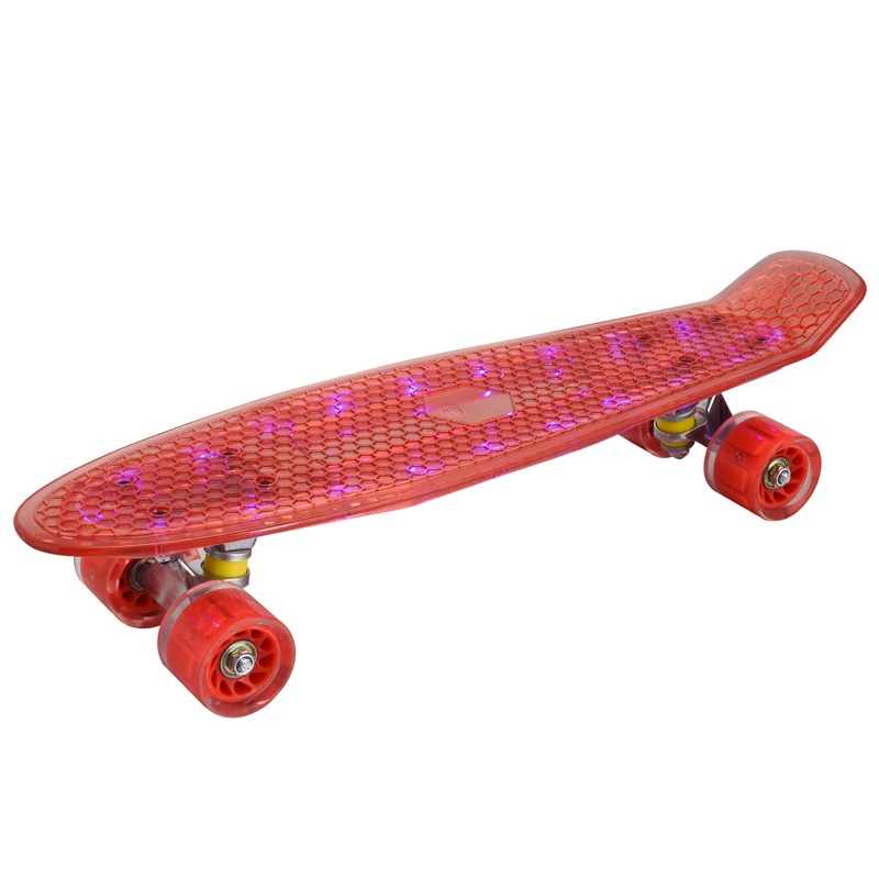 Skateboard fishboard PP board aluminium alloy bracket flash PU wheel big wheel with carry handle stable wear-resistant wholesalers
