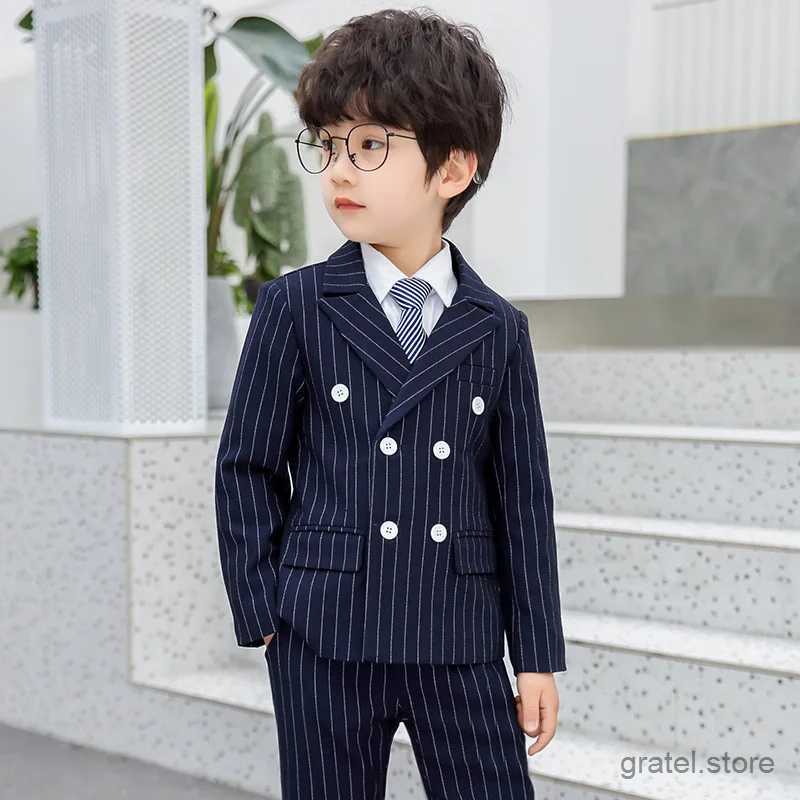 Suits Kids Formal Clothing Set Children Prom Performance Dress Costume 2021 Flower Boys Japan Style Jacket+Pants 2PCS Wedding Suit