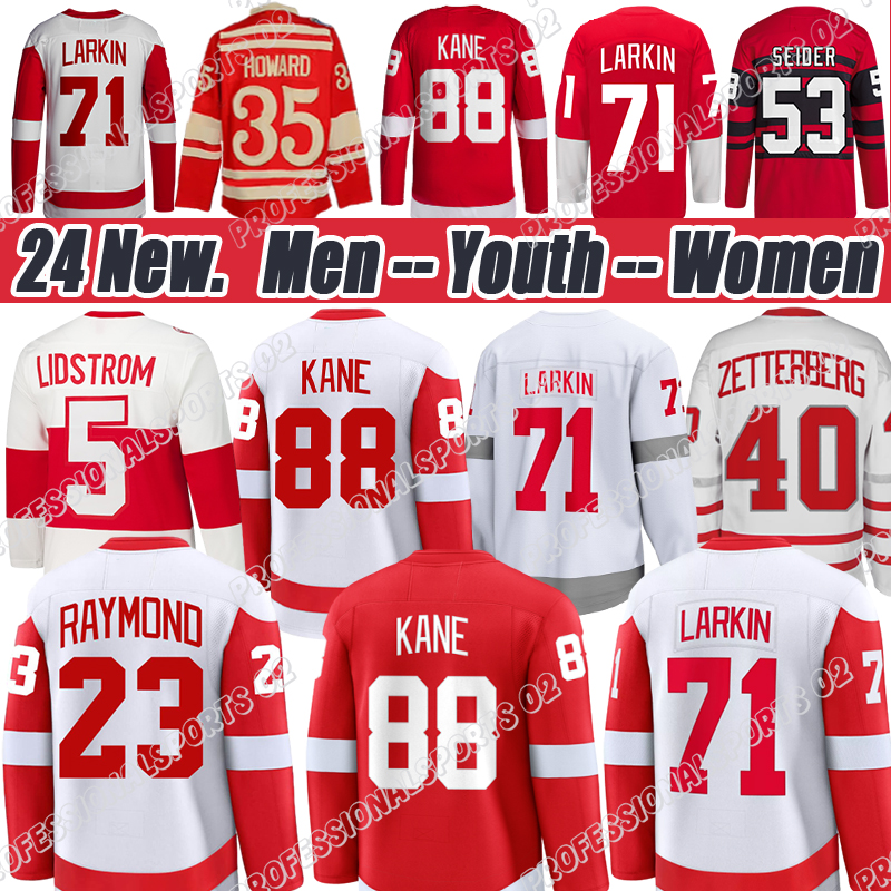 #88 Patrick Kane jersey Alex DeBrincat Jerseys Moritz Seider Jersey DylanS LarkinS Gordie Howe Datsyuk Yzerman Tarasenko Lucas Raymond DetroiteS hockey jerseys