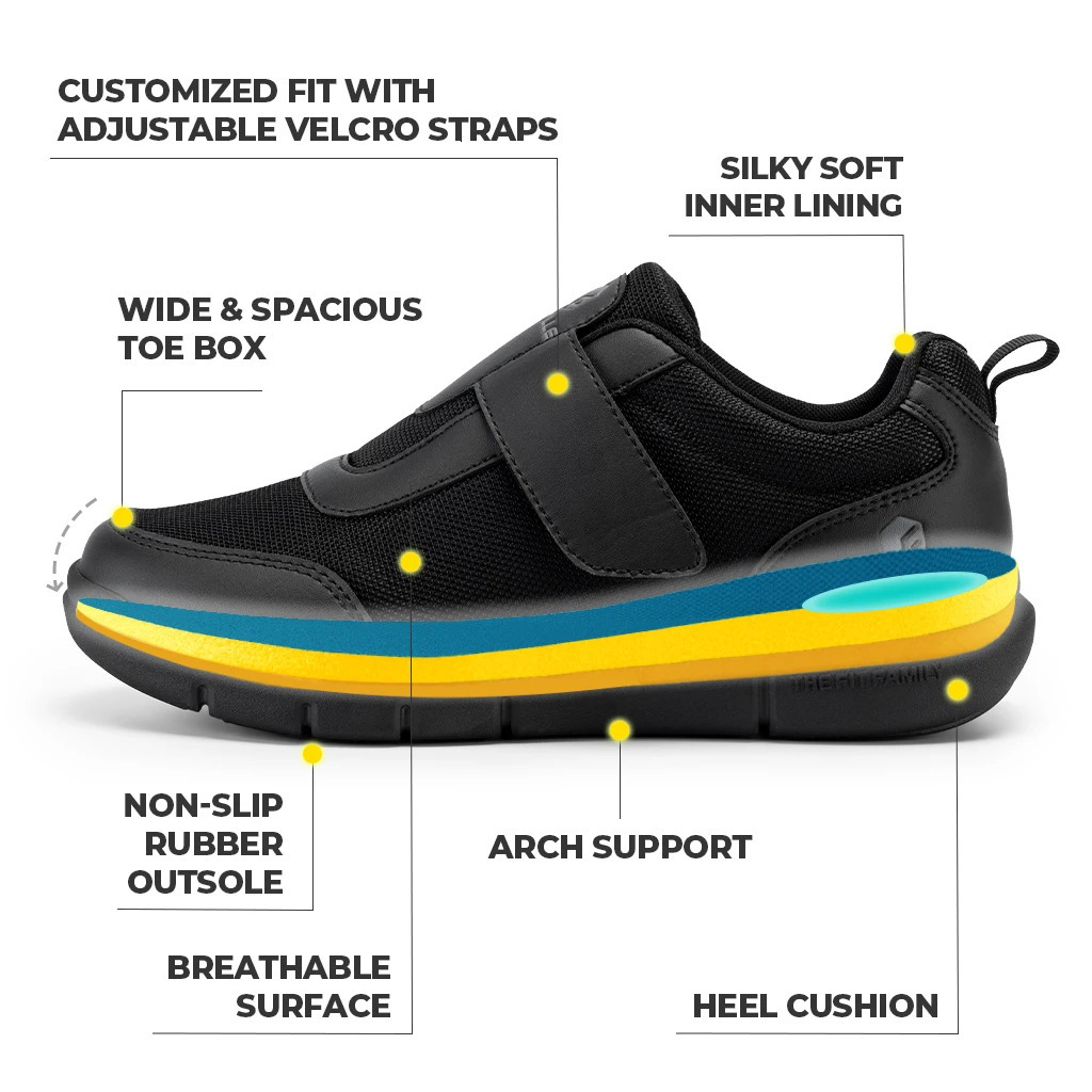 FitVille diabetes shoes for men are super wide suitable for Swollen foot neuropathy diabetes pain relief lightweight walking casual shoes 241115