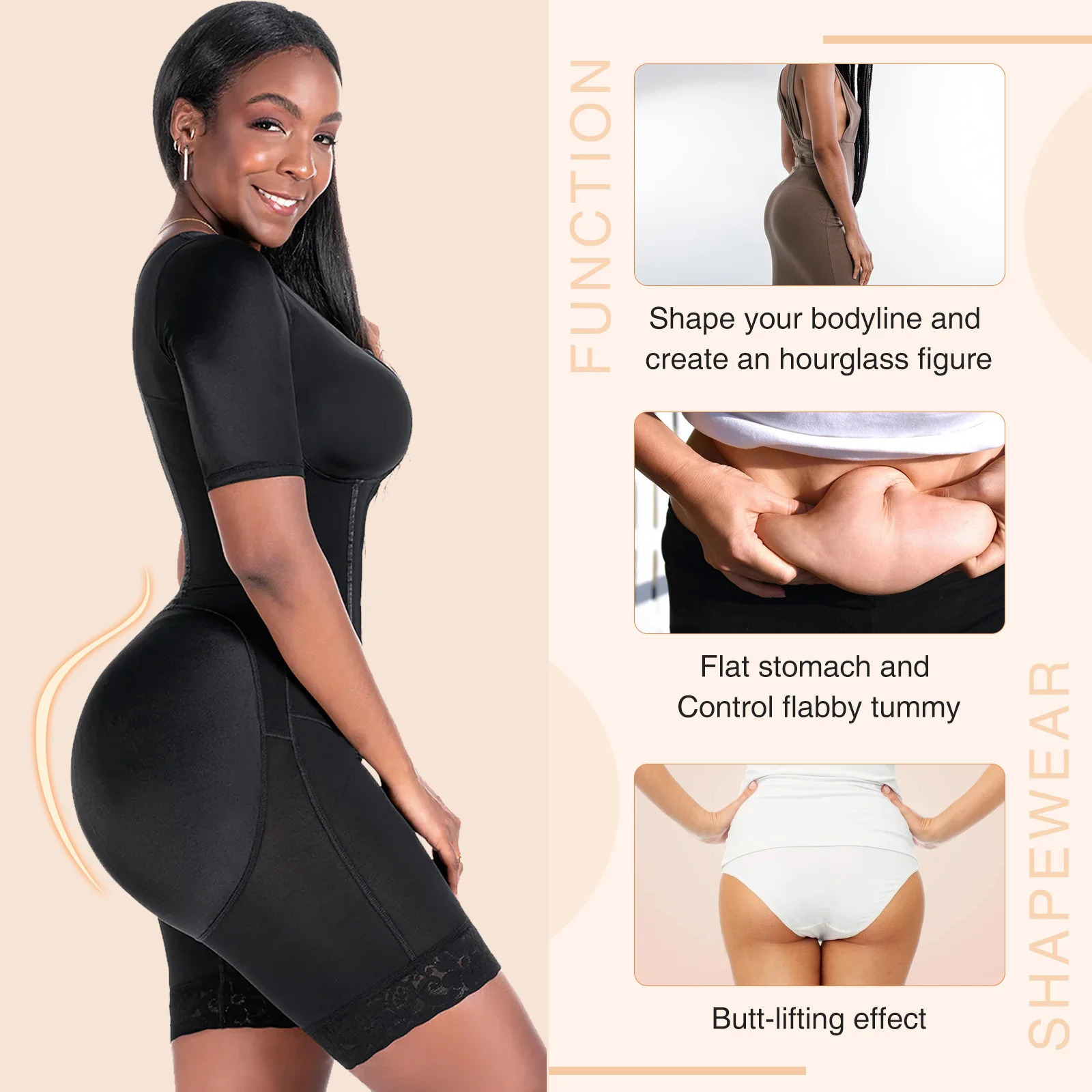 Full Body Colombian Girdles Shaper Women Tummy Control Butt Lifter Postpartum Shapewear Arm Slimmer Waist Reducing Underwear 241115