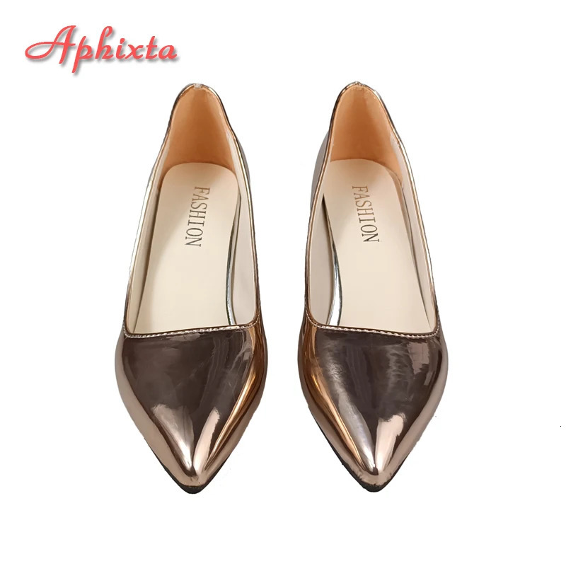 Aphixta Spring Silver 7cm Thick High Heels Pointed Toe Pumps Womens Shoes Square High Heels Party Official Fashion Large Size 45 241115