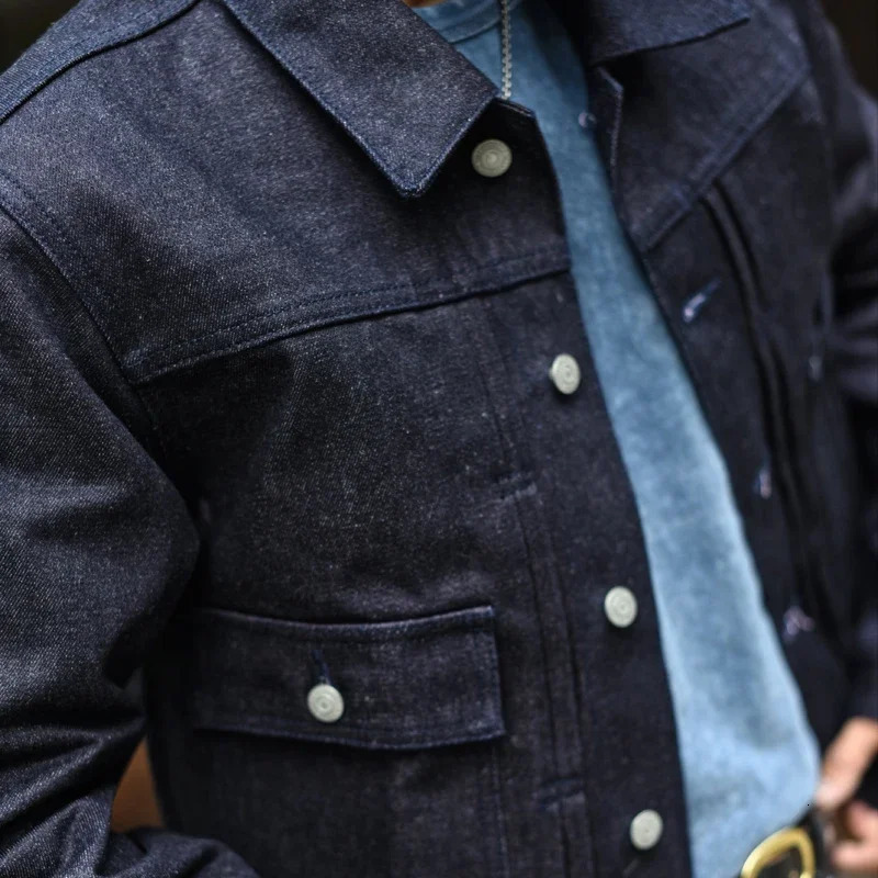 Sauce Zhan 530XX denim jacket mens colorful cotton linen mens jacket Selvedge denim jacket retro 16.5 ounces 241115