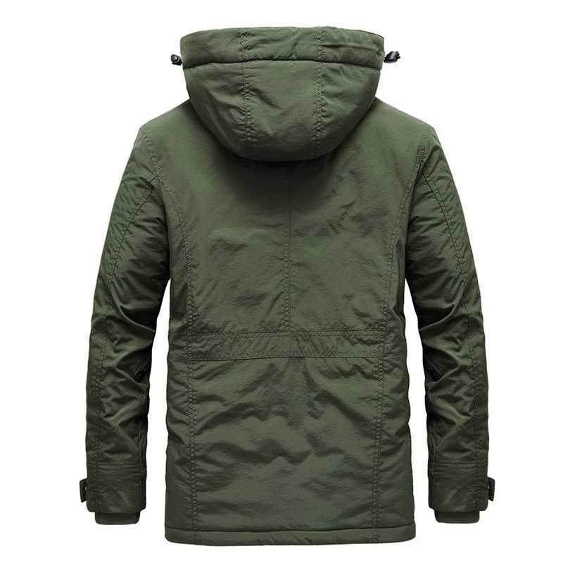 Winter new mens wool warm windproof Parkas mens fashionable hooded military jacket large size 6XL high-quality mens jacket W241116
