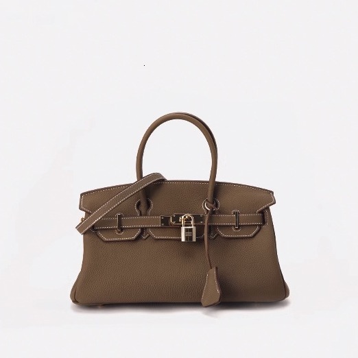 Designer handbag made of genuine leather new top layer hand-held horizontal platinum women's cowhide high-end single shoulder bag niche trendy br