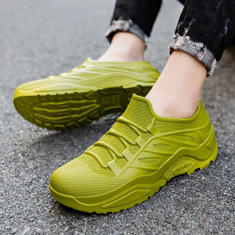 Mens Rain Boots Flat Waterproof Wearresistant Kitchen Car Wash Work Shoes Outdoor Male Sneakers Mens Light Fishing Shoes 241115