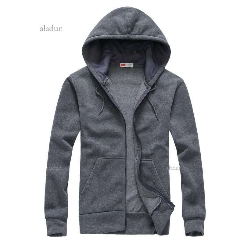 New Plain Mens Zip Up Hoody Jacket Sweatshirt Hooded Zipper male Top Outerwear Black Gray Boutique men Free shipping 201113