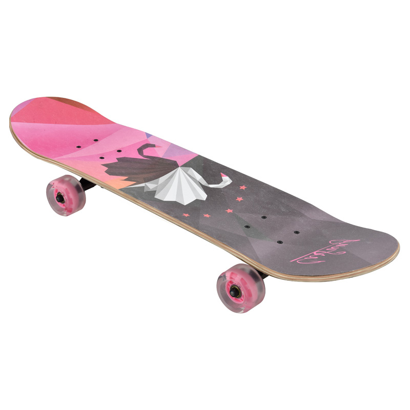 Skateboard rocket board maple wear-resistant thickened board flash PU wheels aluminium bracket adult children short board mixed colours