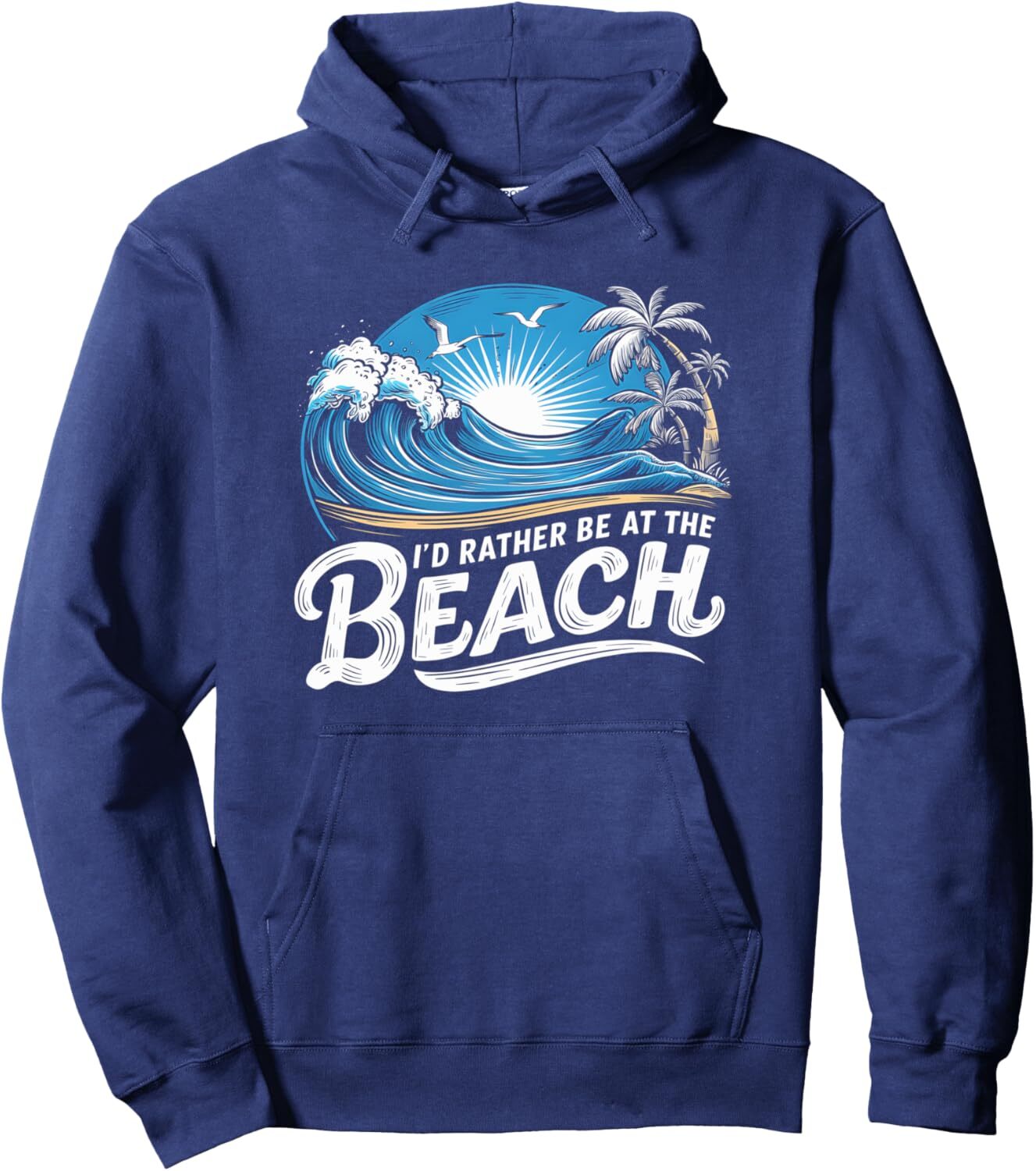Hoodie for Mens Womens Beach Vibes Summer Vacation Id Rather Be at the Beach Ocean Pullover Hoodie Graphic Hoodies sweatshirt