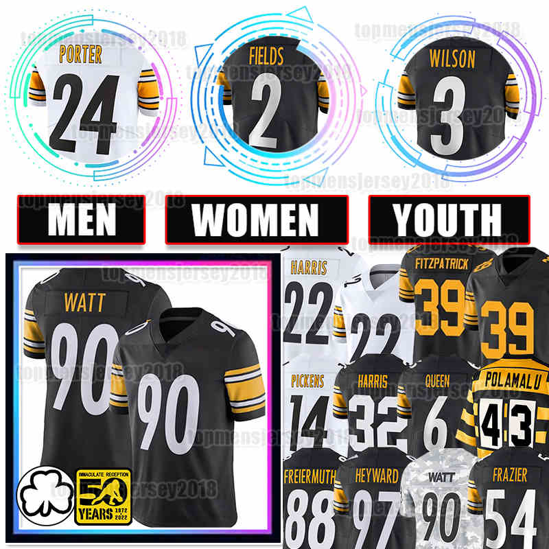 TJ Watt Jersey George Pickens Football Justin Fields Russell Wilsons Joey Porter Chris Boswell Najee Harris Patrick Queen Zach Frazier Jerome Bettis Terry Bradshaw