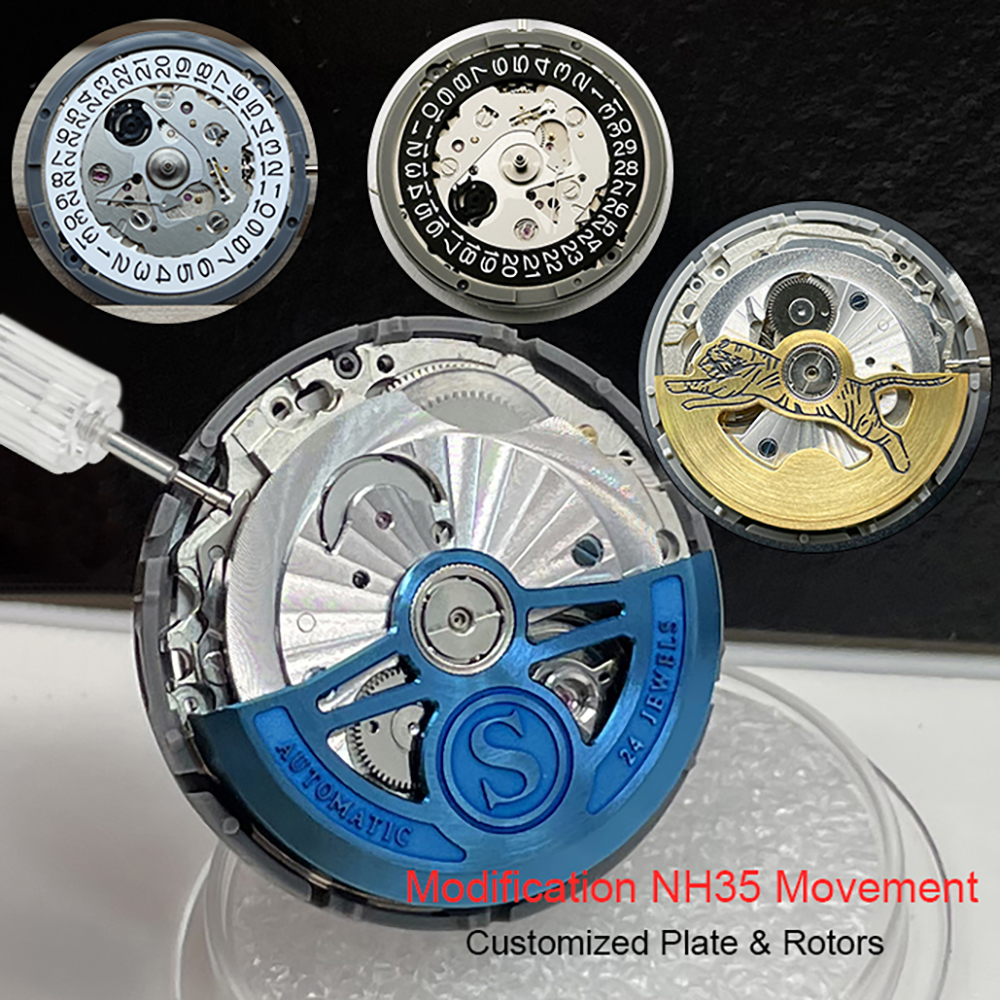 High Accuracy Modification NH35A Mechanical Movement Customized Plate Rotors Mechanical Repair Parts Fits NH35 Modified Movement Rotors Parts