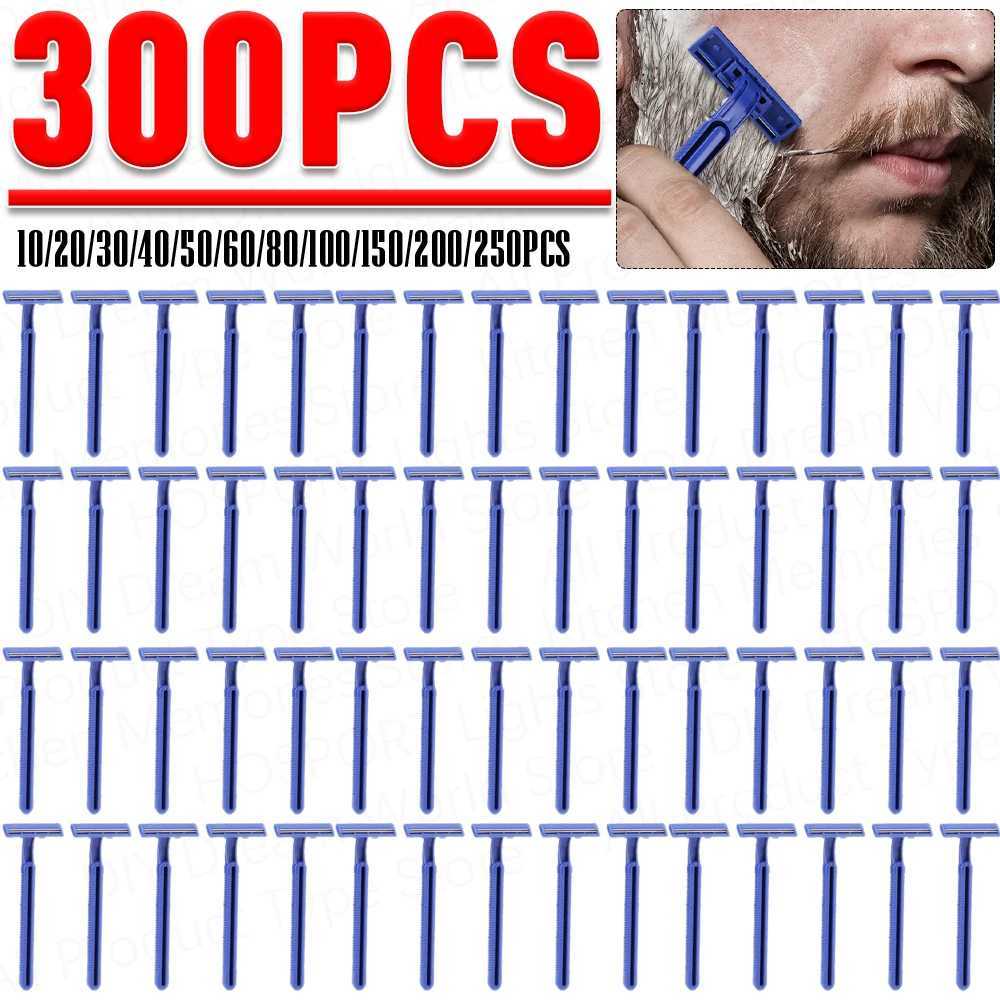 300-10PCS Disposable Whiskers Shaving Shavers Body Trimmer Stainless 2 Layers Blade Razors for Men Women Hotel AppliancesXJ241116