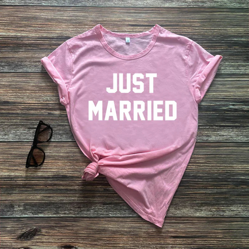 Just married T Shirt Aesthetic drunk Tshirt Women Ulzzang Wedding Bachelor Party Tops Lady ONeck oversized t shirt 240416