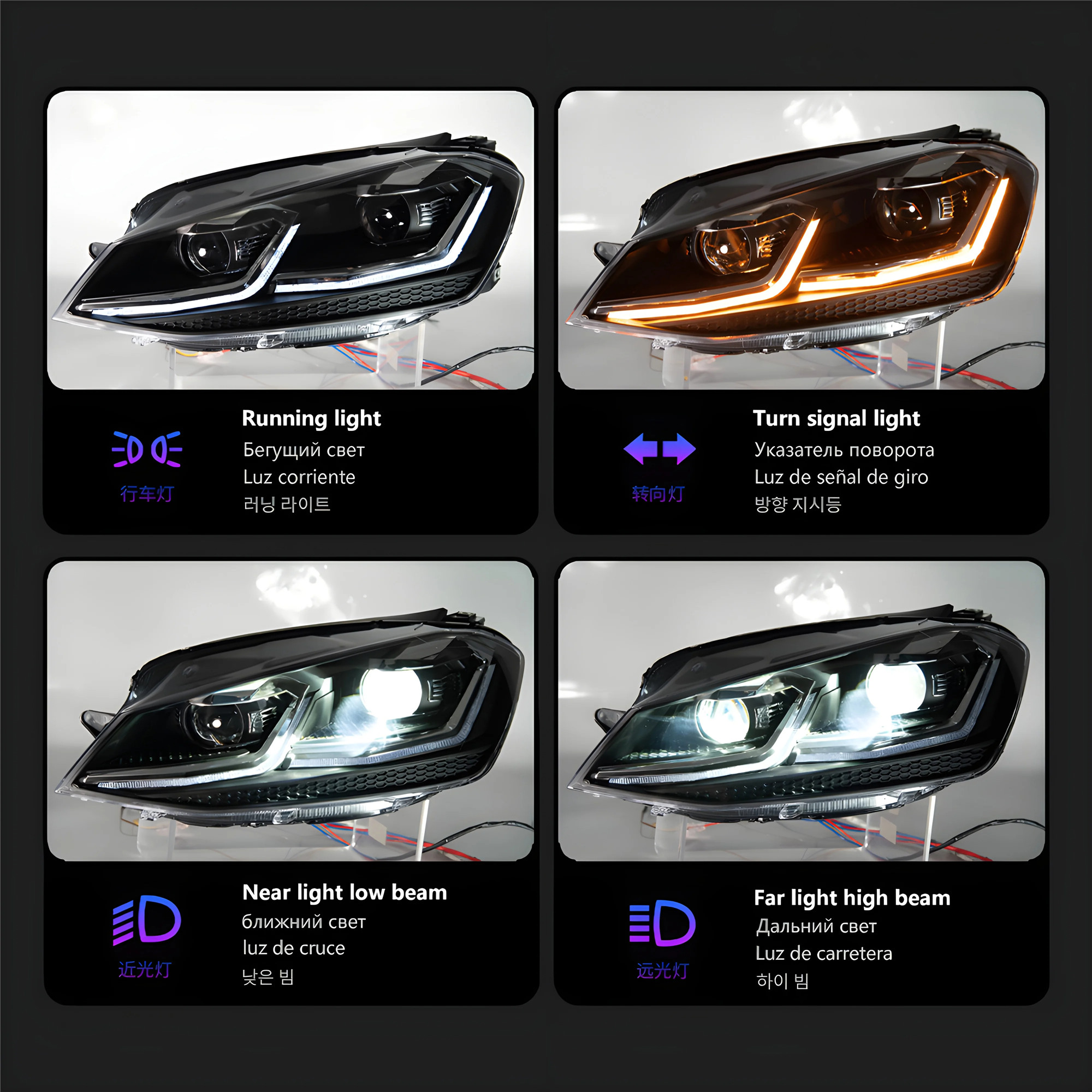 LED Headlight for Golf 7 MK7 GTI 20 13-20 17 Headlights Signal Light Day Running Light DRL LED Car Assembly