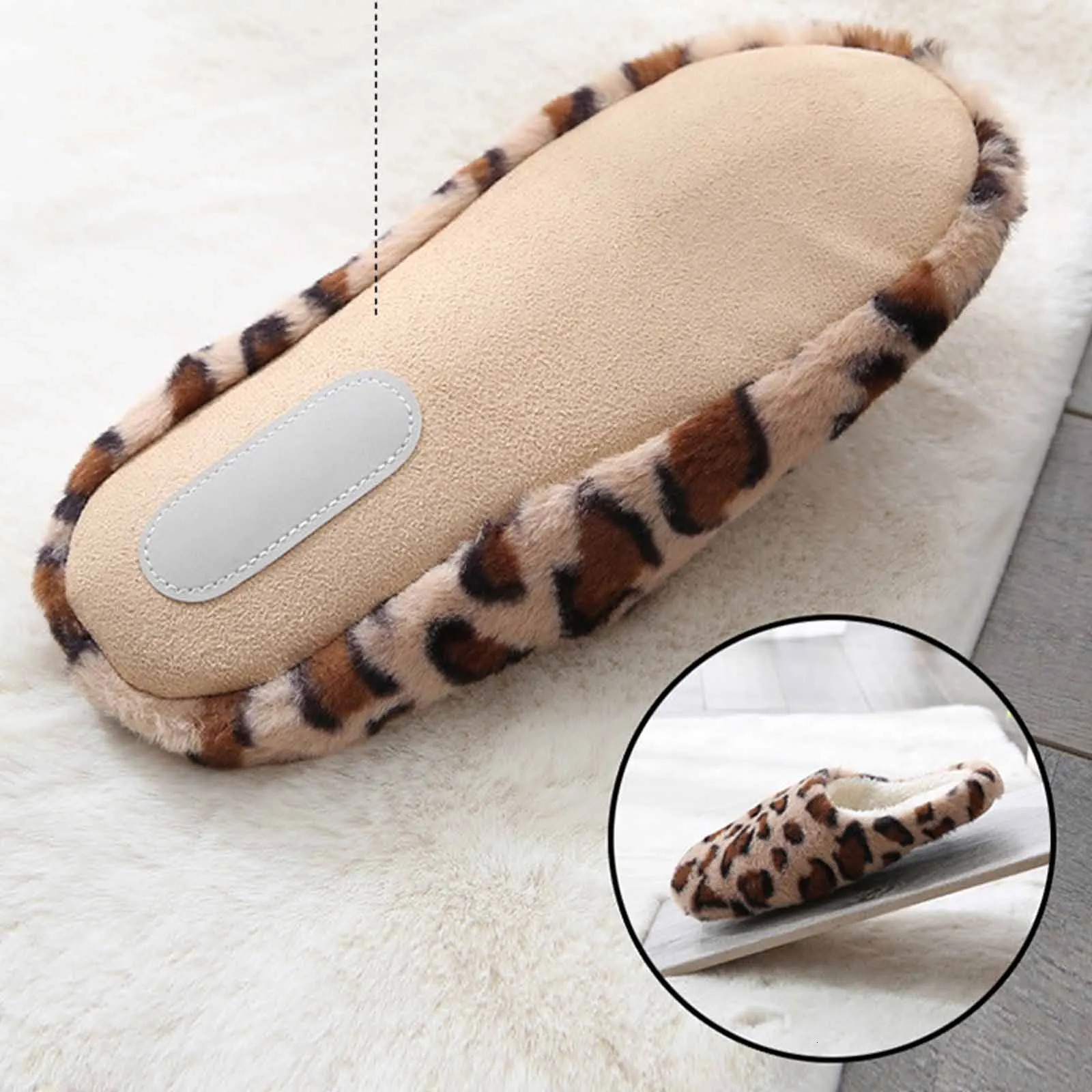 Soft Home Leopard Slippers Women Slippers Winter Indoor Light Comfort Floor Shoes Couple Silence Slides Bedroom House Slippers 241115