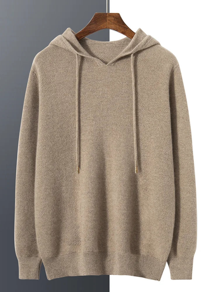 Choose a 100 cashmere sweater mens hooded sweatshirt with floral n for autumn soft and comfortable knitted highquality top 241115