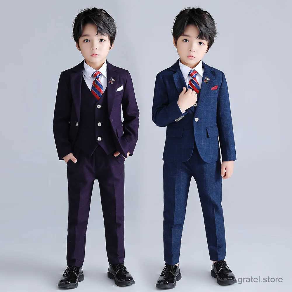 Suits Kids Party Sets Teenager Modeling Wedding Tuxedo Full Dress Children Graduation Costume New Year Baby Boys Photography Suit