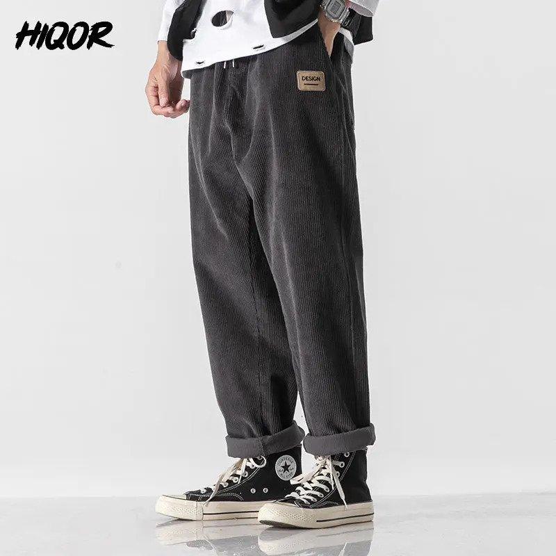 HIQOR AutumnWinter Fashion Mens Denim Shorts Retro Japanese Straight Casual Pants Stretch 241115
