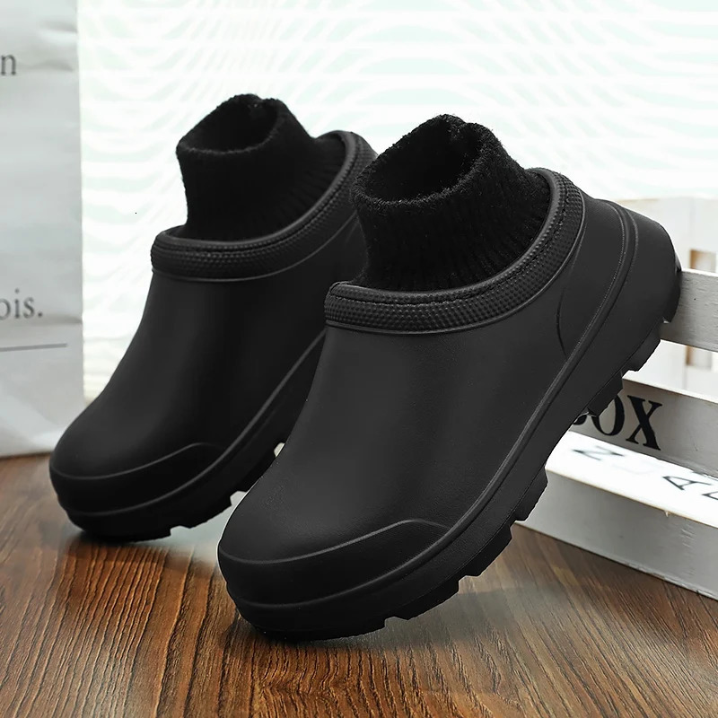Mens Nonslip Chef Shoes Work Shoes Car Wash Shoes Rain Shoes Fashion Wearresistant Nonslip Heightened Water Shoes 3545 241115