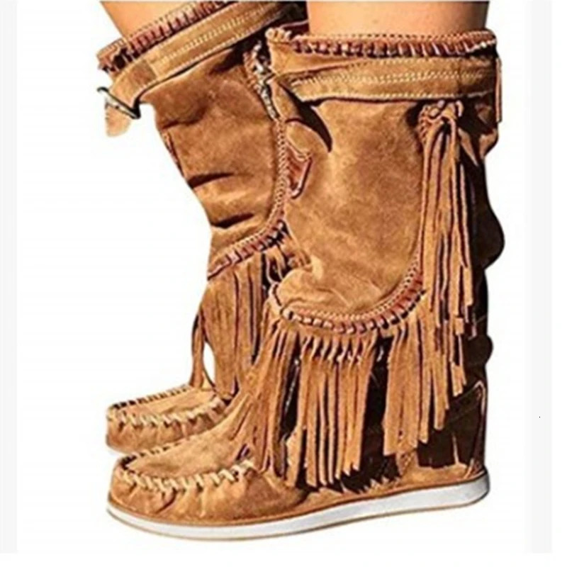 Pirate boots for women pleated tassel small leg boots womens sewing shoelace buckle leather high heels womens plus size zipper 241115
