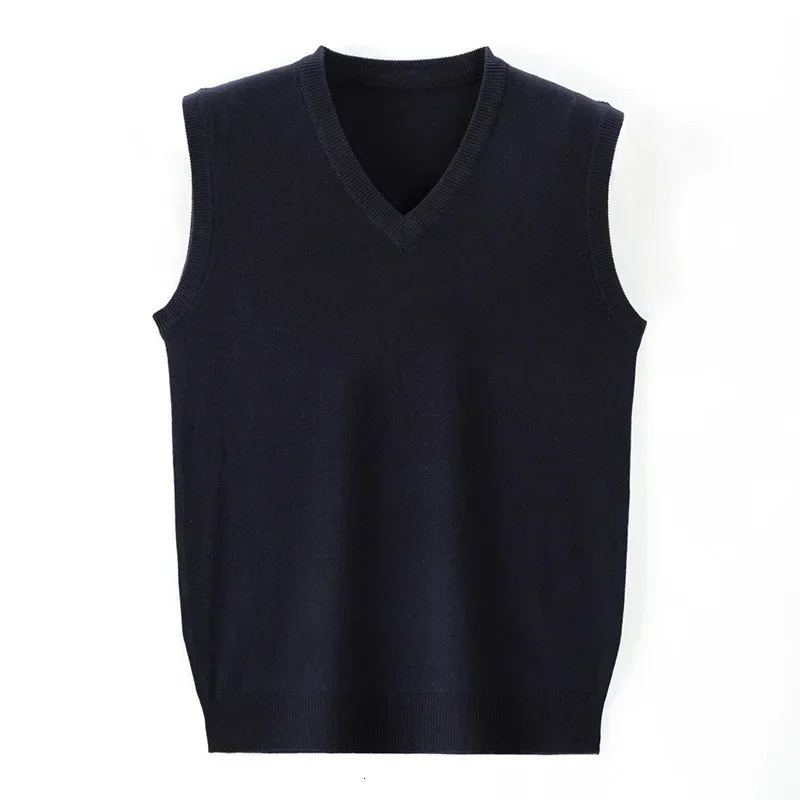 Mens Business Casual Outer Wear Warm Sleeveless Sweater Vest Knitted Tops 241115