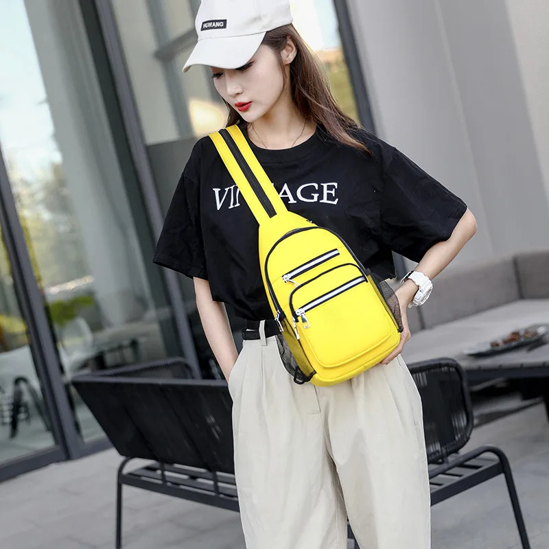 Fengdong women small backpack chest bag sling messenger bags female sports bag mini travel bagpack crossbody bag girl back pack 241115