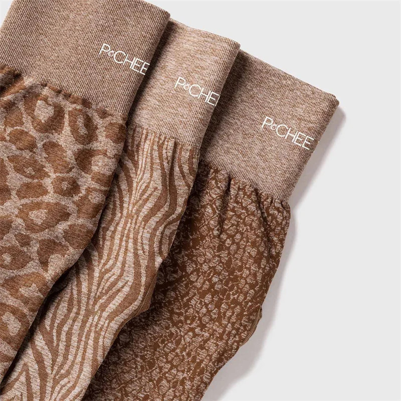 Pchee Bum camouflage seamless exercise leg and hip lifting yoga pants womens stretching fitness set sportswear gym Fuchsia nylon 241115