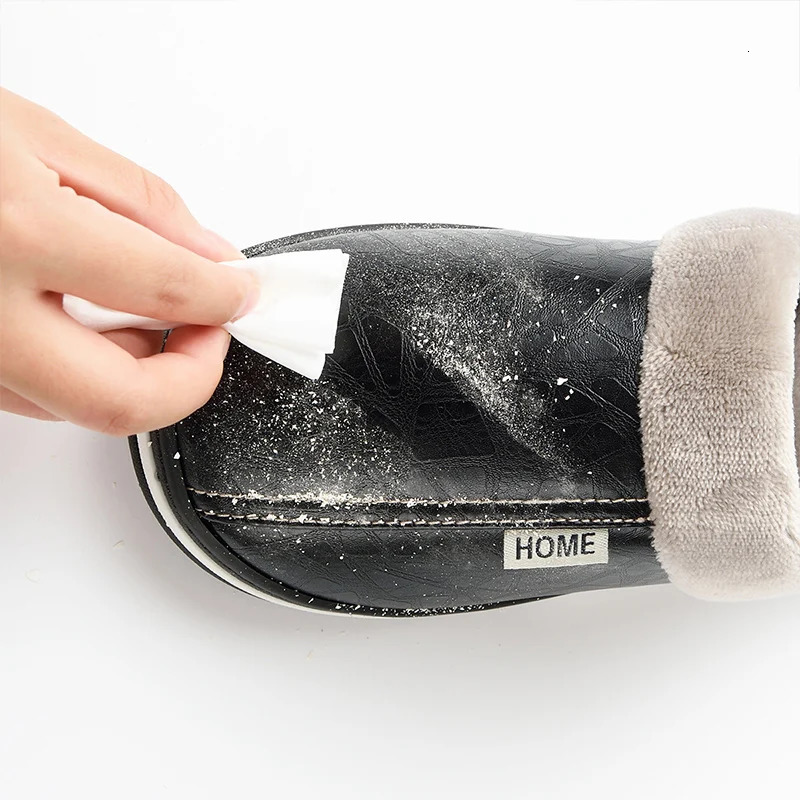 Water Repellent Home Slippers Soft Cozy House Slippers Antiskid Slipon Shoes Indoor For Men Winter Shoes 241115