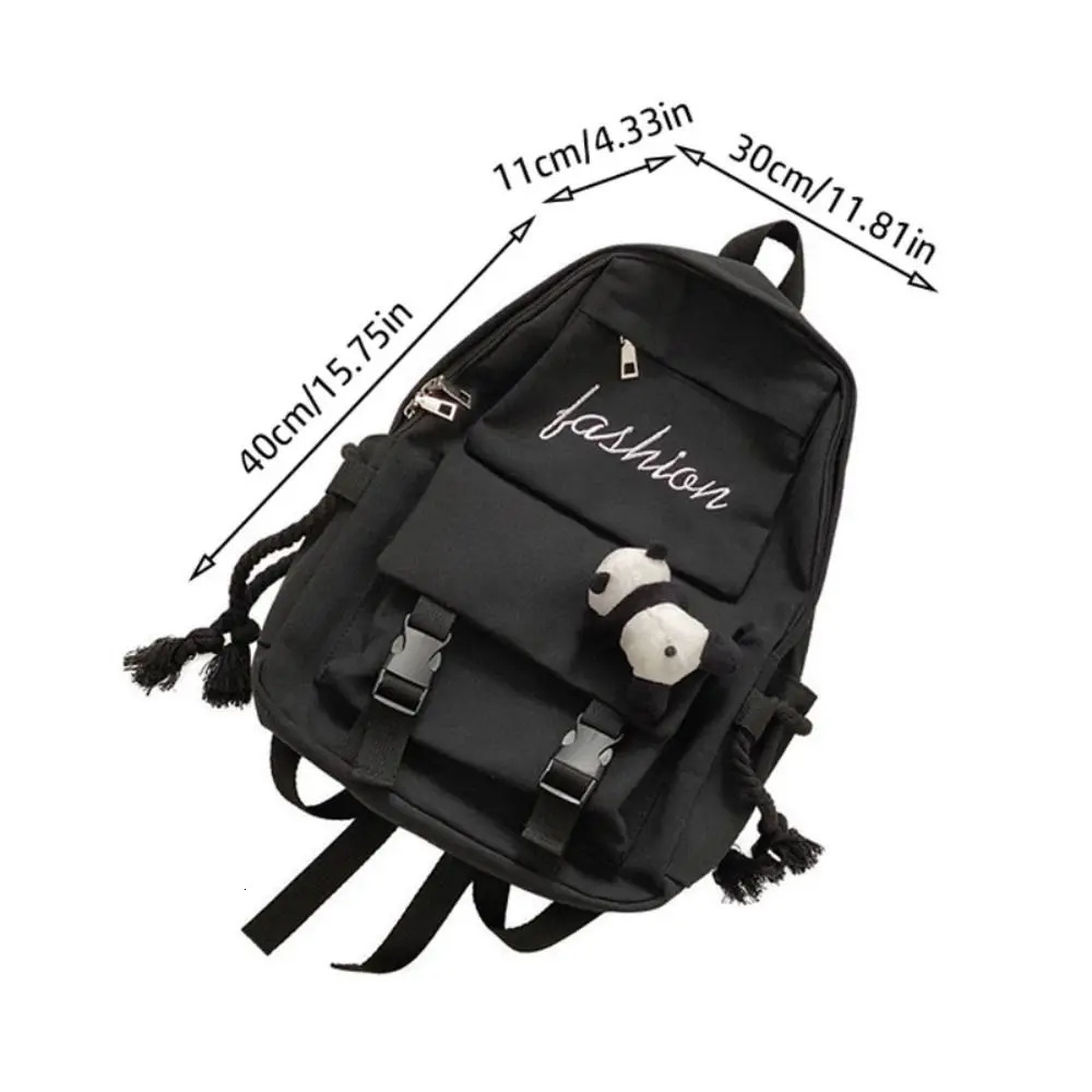 Womens Korean Version Canvas Schoolbag Mens Casual Solid Color Backpack Travel School Shoulder Bag 241115