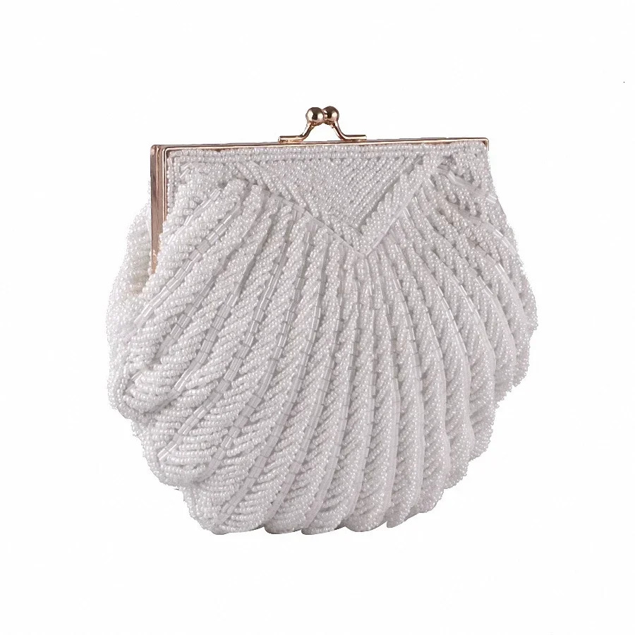 New free shipping designer bag Evening wear womens clutch wedding bride handbag pearl fashionable shell chain party bag LI-383 241115