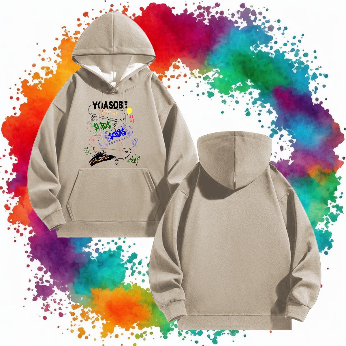 2024 New Mens Hoodie Sweatshirt Breathable Drawstring Soft Men Clothes Hoodie Skull Top Pullover Hoodie Sport Cotton 350g