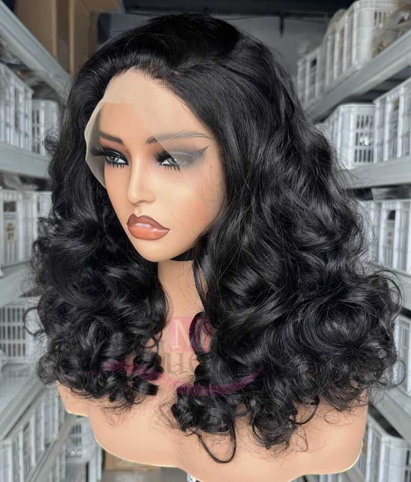 MayQueen HD Lace Full Virgin Vietnamese Human Hair Wigs body Wave Curly Transparent Lace Front Human Hair Wigs for Black Women