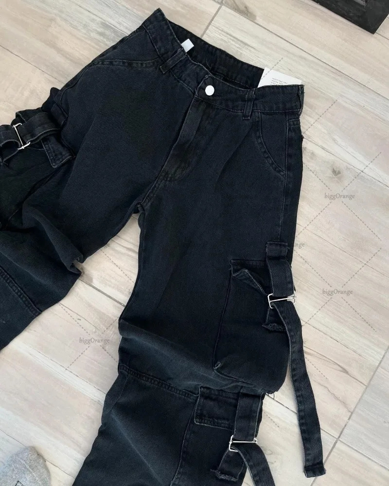 Y2K Harajuku Retro Washed Oversized Jeans Punk Multipocket Personality Straight Casual Trouser Versatile Trendy Clothing 241115