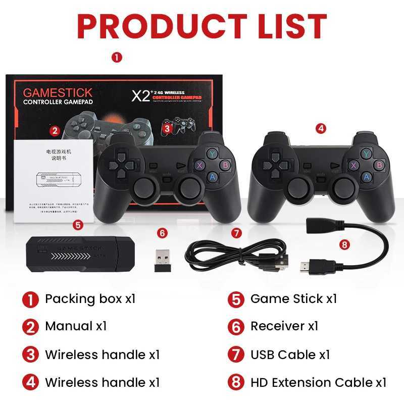 X2 Plus 256G 50000 Game GD10 Pro 4K Game Player 3D HD Retro Video Game Console Wireless Controller TV 50 Email Childrens Gift Y241115