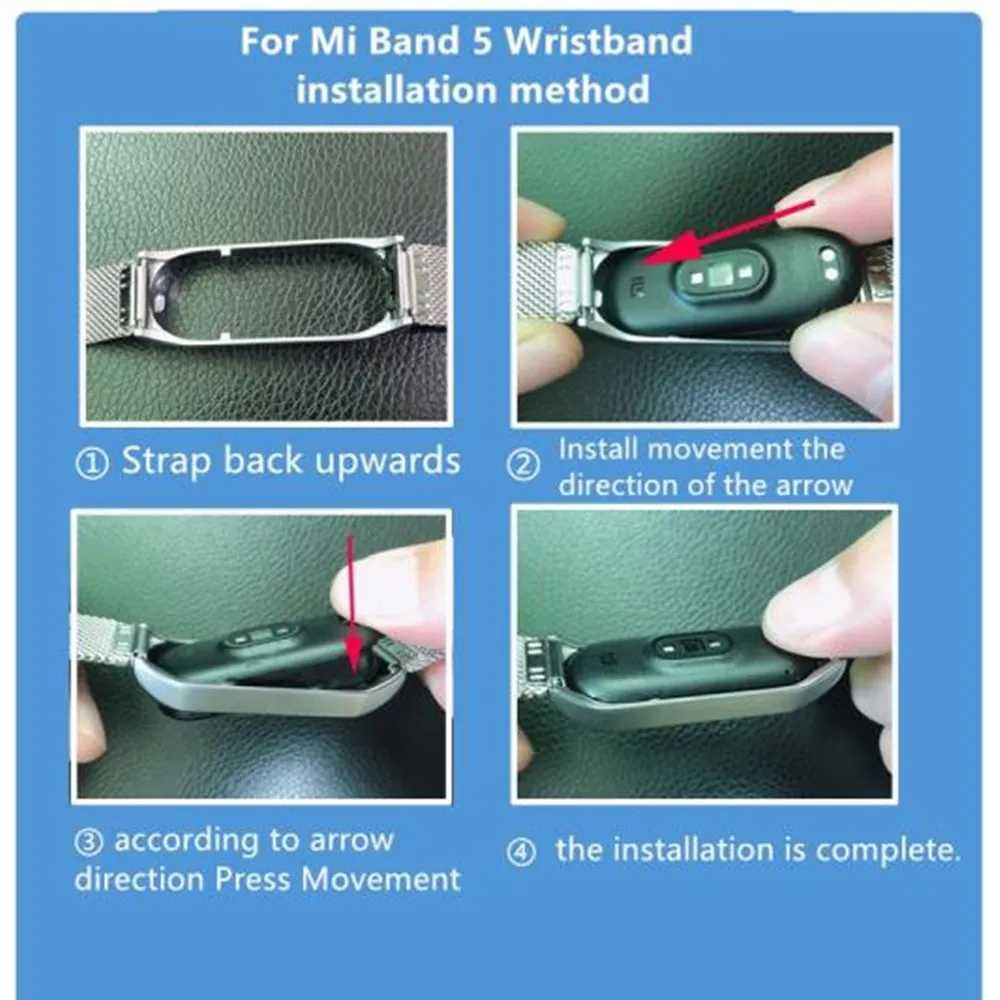 High Quality Mi Band 7 3 4 5 6 wristband metal bracelet stainless steel Mi Band 7 6 4 3 5 wristband O241115