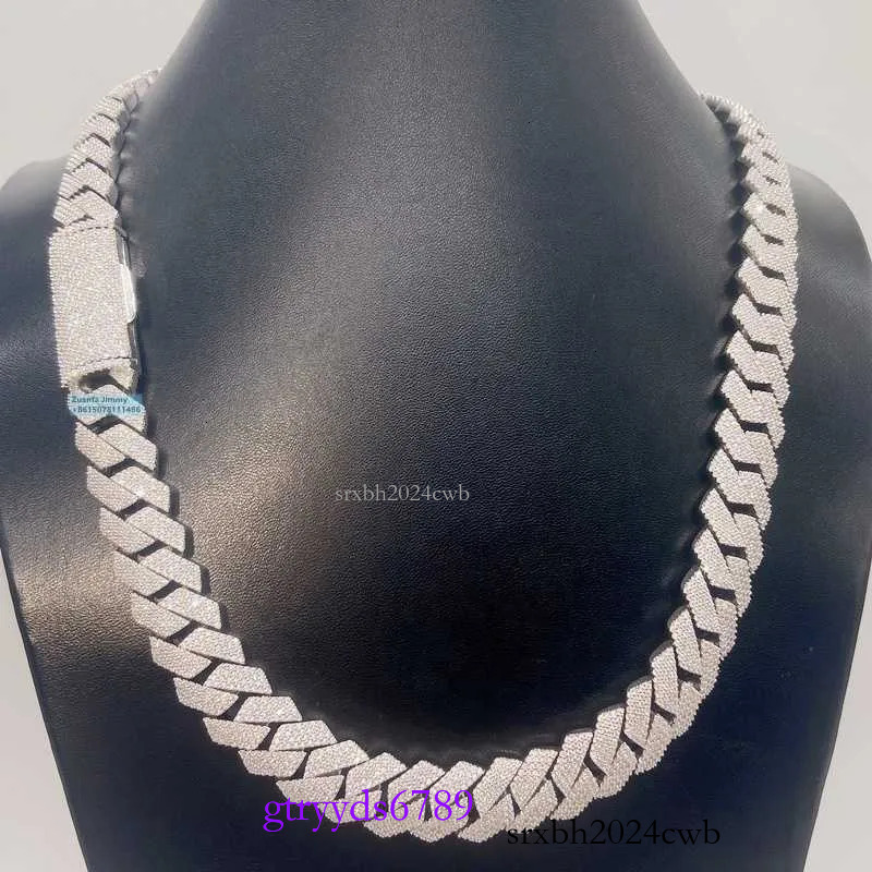 pendant necklaces Pass dia tester 15mm 3row Stone iced out Vvs1 moissanite cuban chain necklace Men