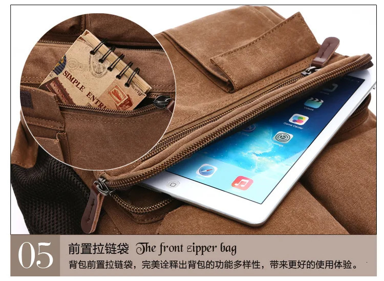 Mens Large Capacity Backpack Trendy and Fashionable Canvas Casual Bag Computer Backpack Travel Bag Multiple Pockets 241115