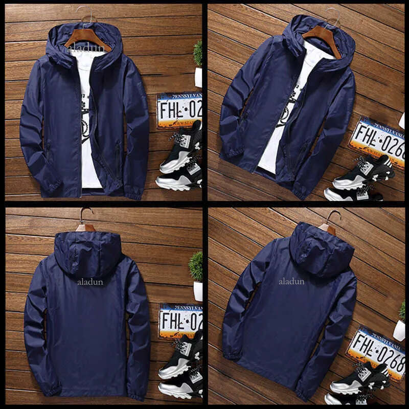Men Waterproof Wind Breaker Coat Zipper Hoodie Jacket Quick Drying Sport Outwear Wind Stoper Jacket Raincoat Sport Selling 210927