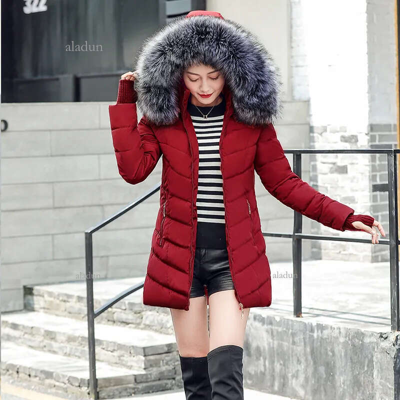 Womens Down Parkas Arrival Fashion Slim Women Winter Jacket Cotton Padded Warm Thicken Ladies Coat Long Coats Parka Womens Jackets 221010