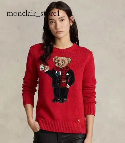 ralp laureen polos Womens Sweaters Fashion Winter Tops Basic Designer Polos Pullover Cotton Bear Pulls Fashion ralphly Jumper Top Sueters De Mujer Sweater Print ec2