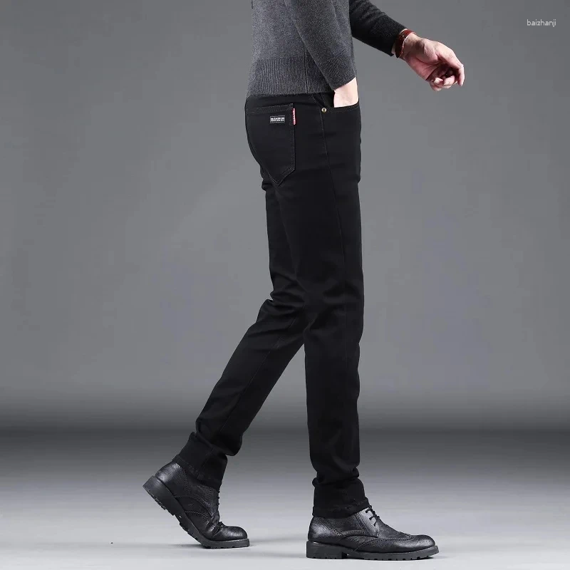 Mens Jeans Classic Business Casual Men 2024 Fashion Black Slim Stretch Denim Trousers Male High Quality Luxury Pants Clothing