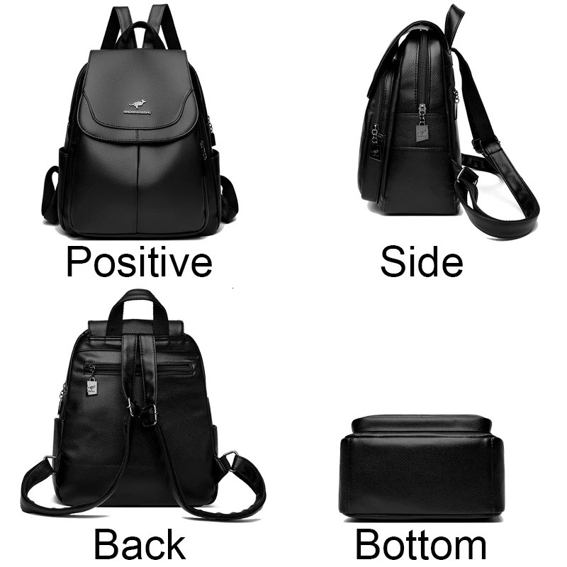 Women Large Capacity Backpack High Quality Leather Female Vintage Bag School Bags Travel Bagpack Ladies Bookbag Rucksack Purses 241115